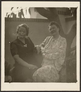 Two Women in Garden by Louis Fleckenstein