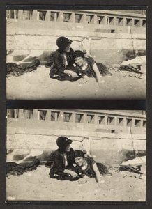 Two Women on Beach, Re-photographed by Louis Fleckenstein