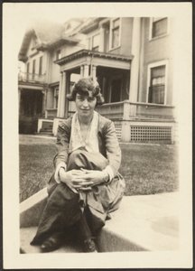 Woman Sitting on Step by Louis Fleckenstein