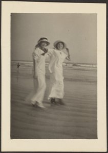 Woman in White Dresses on Beach by Louis Fleckenstein