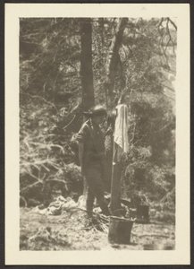 Woman with Pails in Woods