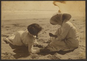 [Women Lounging on the Beach] by Louis Fleckenstein