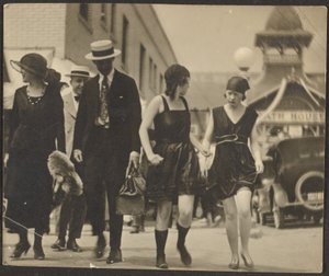 Women in Costumes on Street by Louis Fleckenstein