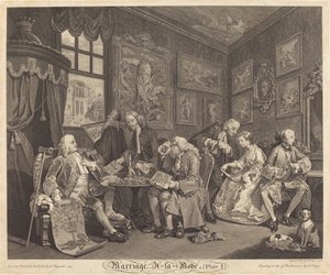 Marriage a la Mode: Plate 1 by Louis Gerard Scotin after William Hogarth