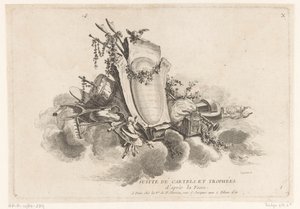 Cartouche with Agricultural Objects (series title: X Suite of Cartels and Trophies)