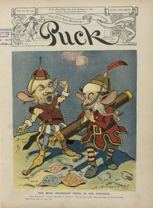 Puck cover celebrating Charles Evans Hughes elected Governor of New York, 1906