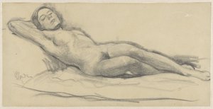 Reclining Female Nude by Louis Goudman