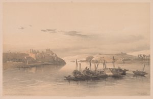 Egypt and Nubia: Volume II - No. 28, General View of Asouan and the Island of Elephantine by Louis Haghe