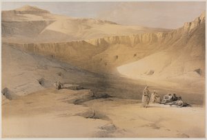 Egypt and Nubia, Volume II: Entrance to the Tombs of the Kings of Thebes, Bab-El-Malouk, 1848 by Louis Haghe