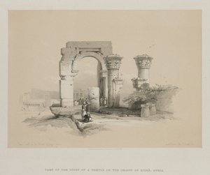 Egypt and Nubia, Volume II: Ruins - Temple on the Island of Biggeh, Nubia, 1847 by Louis Haghe