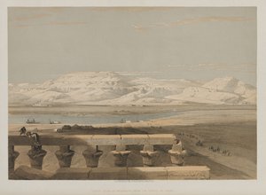 Egypt and Nubia, Volume I: Libyan Chain of Mountains, from the Temple of Luxor by Louis Haghe