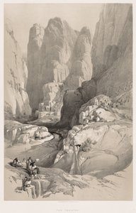 The Holy Land, Syria, Idumea, Arabia, Egypt & Nubia (Vol. III): Entrance to Petra by Louis Haghe
