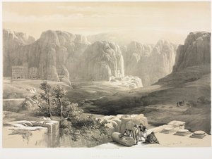 The Holy Land, Syria, Idumea, Arabia, Egypt & Nubia (Vol. III): Petra, Looking South by Louis Haghe