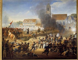 Passing the Landshut Bridge on April 21, 1809