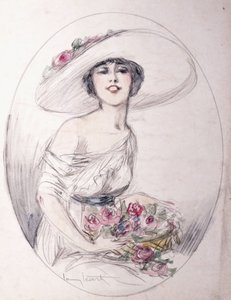 Girl with Bouquet of Flowers