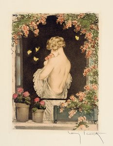 The Four Seasons: Summer, c.1928 (hand-coloured drypoint & aquatint) by Louis Icart
