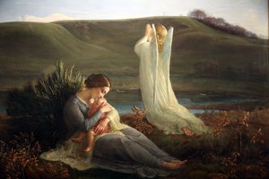 The Poem of the Soul, The Angel and the Mother (Detail) by Louis Janmot