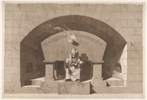 Tomb with Death Enthroned as a Sphinx, ca. 1779-84 by Louis Jean Desprez