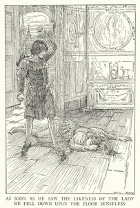 As soon as he saw the likeness of the lady, he fell down upon the floor senseless by Louis John Rhead