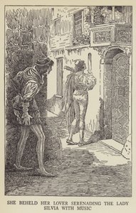 She beheld her lover serenading the Lady Silvia with music by Louis John Rhead