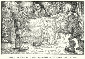 The Seven Dwarfs Find Snow-White in Their Little Bed