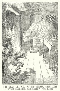 The Bear Grinned at His Enemy, Who, Somewhat Alarmed, Ran Back a Few Paces by Louis John Rhead