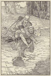 The Friar Took Robin on His Back by Louis John Rhead
