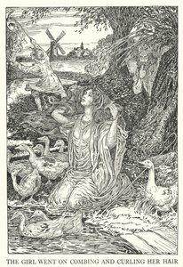 The Girl Went on Combing and Curling Her Hair by Louis John Rhead