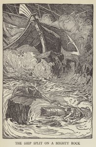 The ship split on a mighty rock by Louis John Rhead