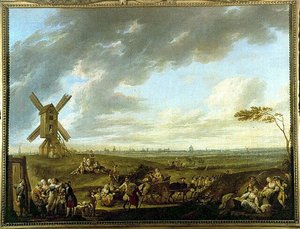 View of Lille Taken by Dieu-de-Marcq - by Louis Joseph Watteau dit Watteau de Lille, Musee de Lille by Louis Joseph  Watteau
