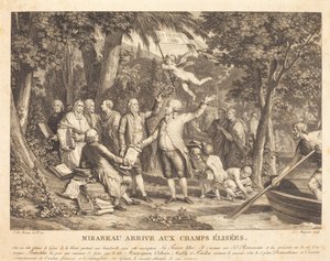 Mirabeau Arrives at the Champs-Élysées by Louis Joseph Masquelier after Jean Michel Moreau