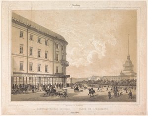 View of the Admiralty Square in Saint Petersburg by Louis Julien Jacottet