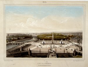 La Place de la Concorde (Lithography by Jacottet) by Louis Julien Jacottet