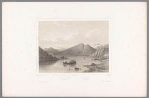 View of Lake Norsjø in Telemark by Louis Julien Jacottet