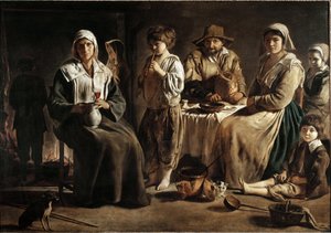A family of peasants in an interior