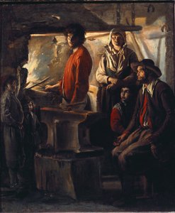 The Blacksmith at His Forge
