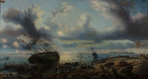 The Stranding of Corvettes in the Mauvais Canal, Strait of Torres, 1843 by Louis Lebreton