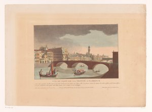 View of the Ponte Santa Trinita in Florence (series title: Cityscapes in Italy, Spain, and Egypt) by Louis Lecoeur