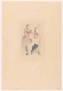 Cancan Dancer Sitting on a Chair While Doing a Flexibility Exercise by Louis Legrand (signed by artist)