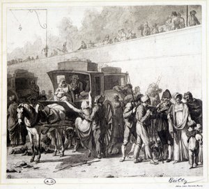 The Arrival of a Diligence (engraving) by Louis Leopold (after) Boilly