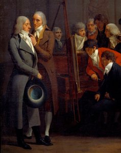 Artists meeting in the workshop of the painter Jean Baptiste Isabey
