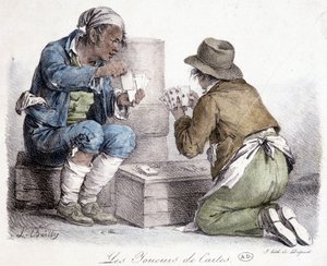 The card players, engraving by L. Boilly, circa 1820 by Louis Leopold Boilly