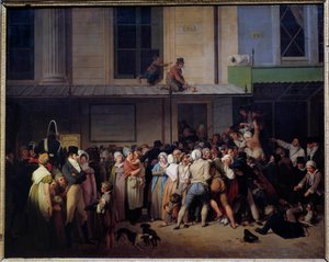 The entrance to the theatre of ambiguous comic has a free representation by Louis Leopold Boilly