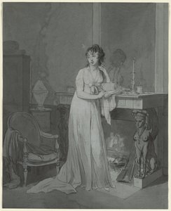 Woman in Front of a Fireplace by Louis Leopold Boilly