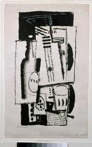 Still life, study for a painting on glass by Louis Marcoussis