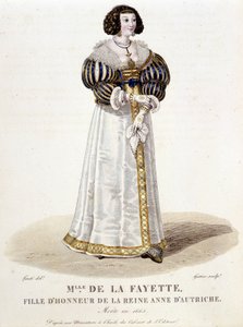 Marie-Madeleine Pioche de La Vergne, Countess de Lafayette (Madame de la Fayette) (1634-1693), daughter of honour to Queen Anne of Austria. In 