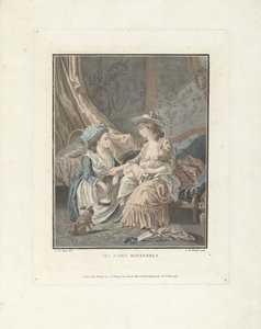 Mother with Child and Maid Les soins maternels (title on object)
