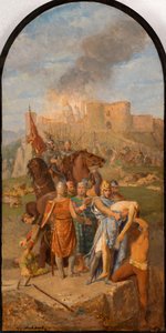 Sketch for the Saint-Sulpice church: Saint Louis buries the plague