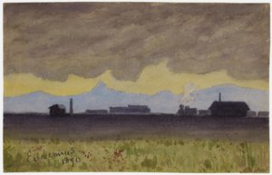 Train Landscape in Arizona by Louis Michel Eilshemius