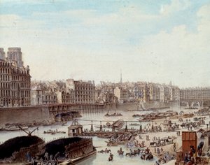 Maritime Life on the Docks of the Port in Paris in 1782 (Detail) by Louis Nicolas de Lespinasse